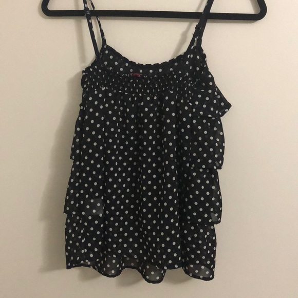 Black and White Polka Dot Sheer Blouse - Picture 2 of 3